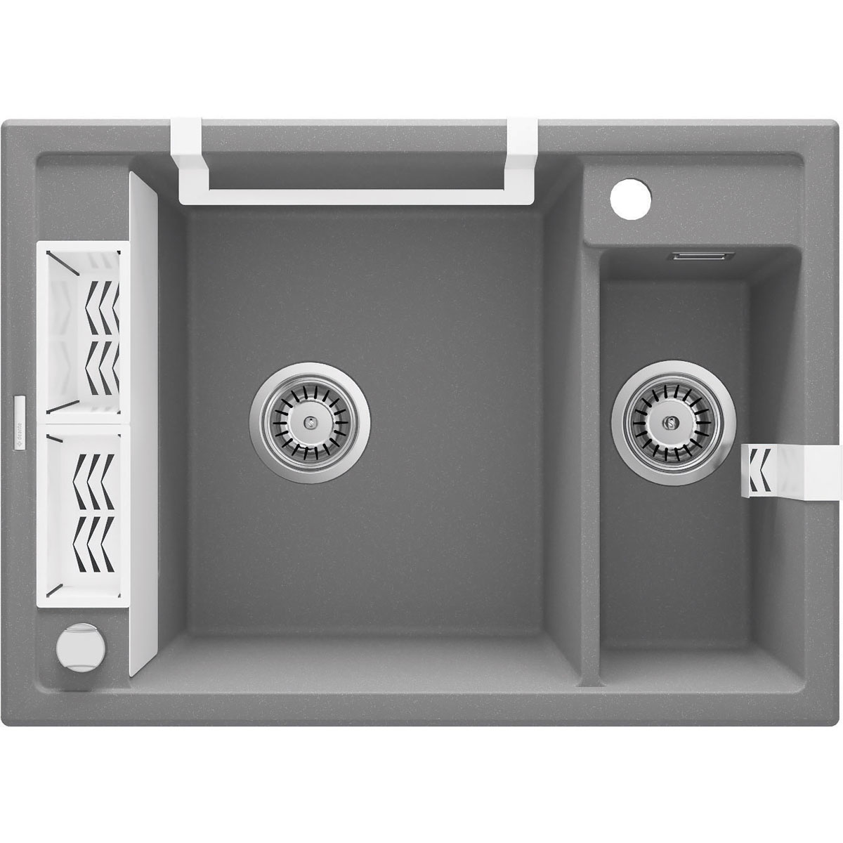 deante  1,5 Becken Granitspüle MAGNETIC ohne Abtropffläch grau metallic Bild 2