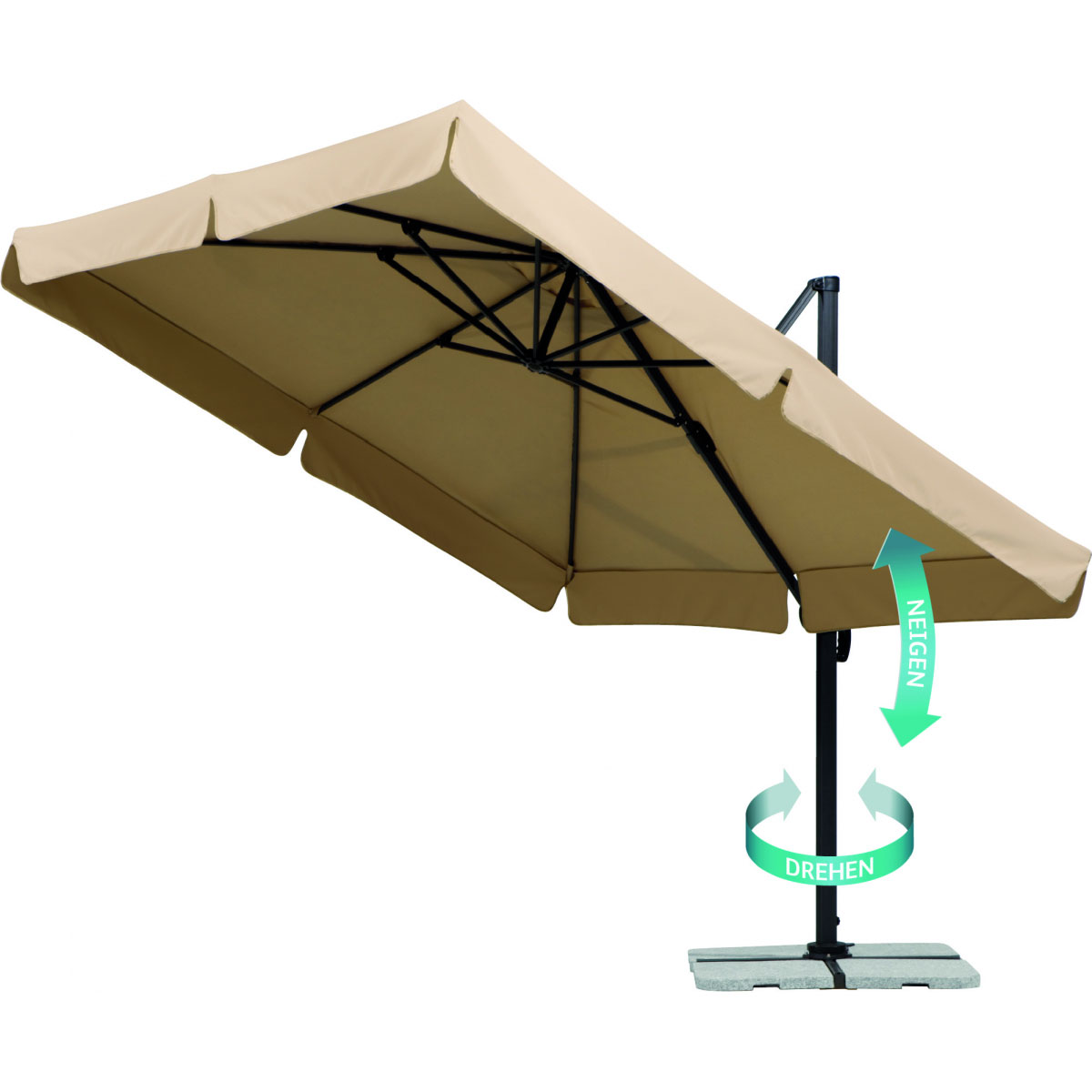 Schneider Schirme Ampelschirm Rhodos ca 300 x 300 cm Natur Bild 1