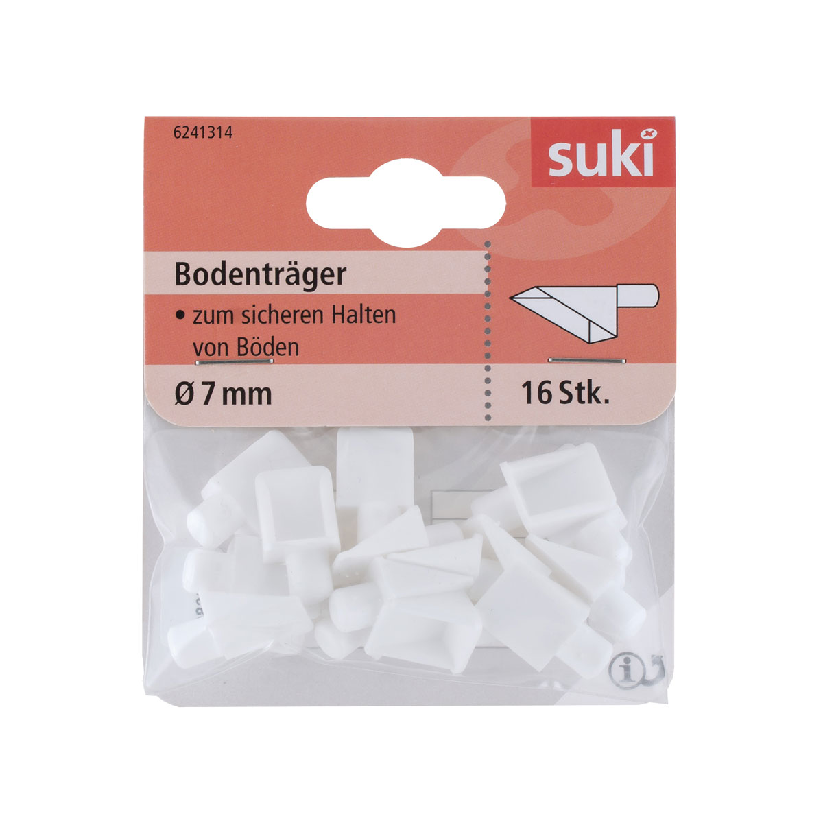 Suki Bodenträger Kunststoff Durchmesser 0,7 x 0,8 cm weiß 16 Stück Bild 1