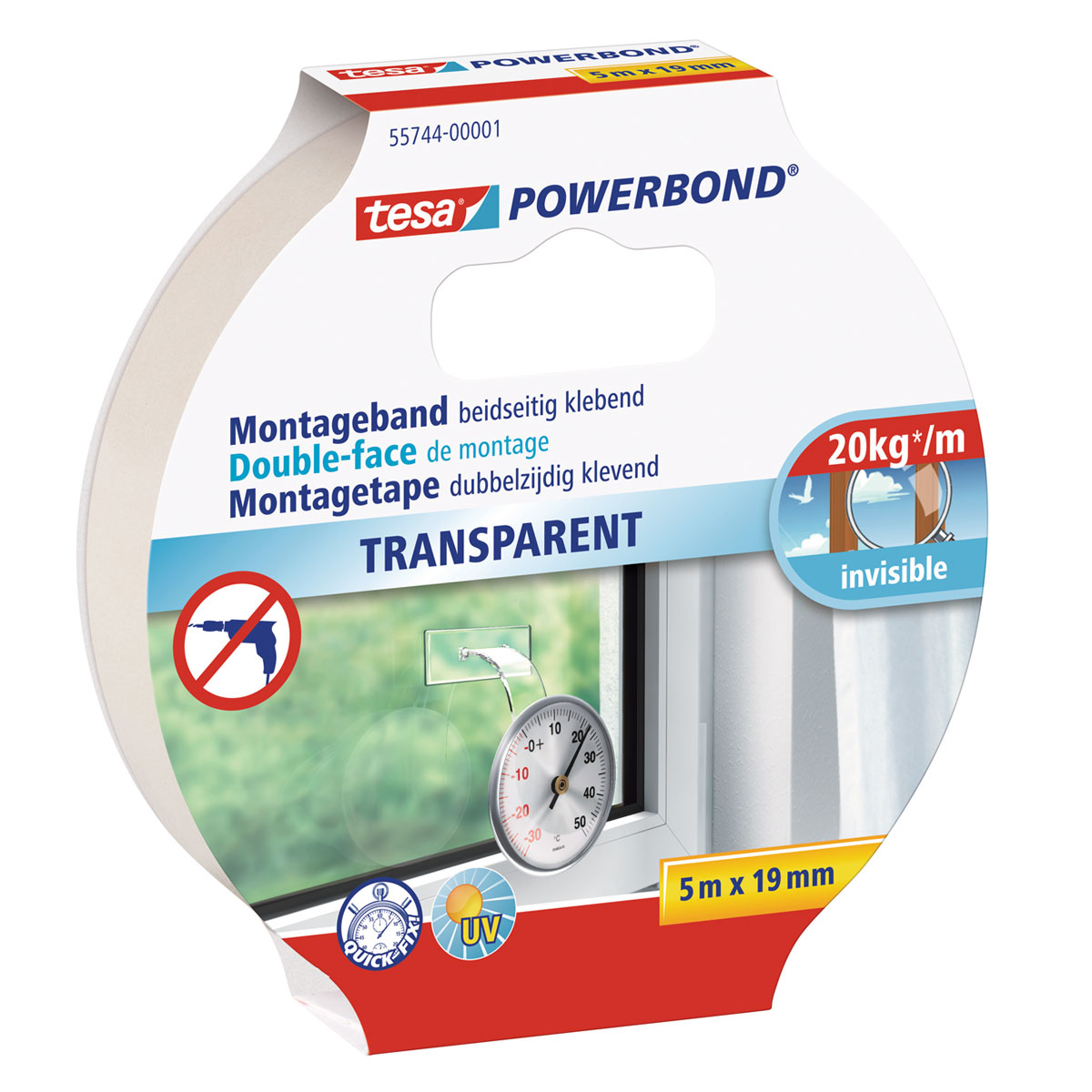 Tesa Powerbond Transparent 5mx19 mm Bild 2