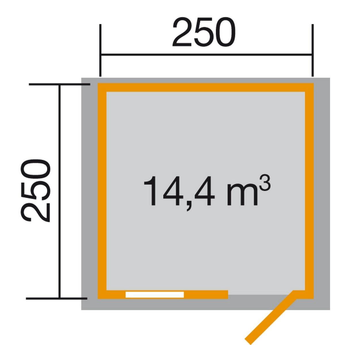 Weka Gartenhaus Premium 28 mm Flügetür 250 x 250 cm Bild 2