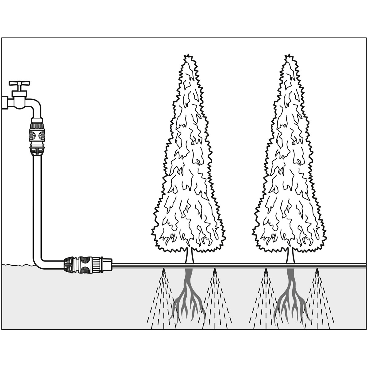Gardena  Schlauchregner mit Anschlußteilen grün Bild 6