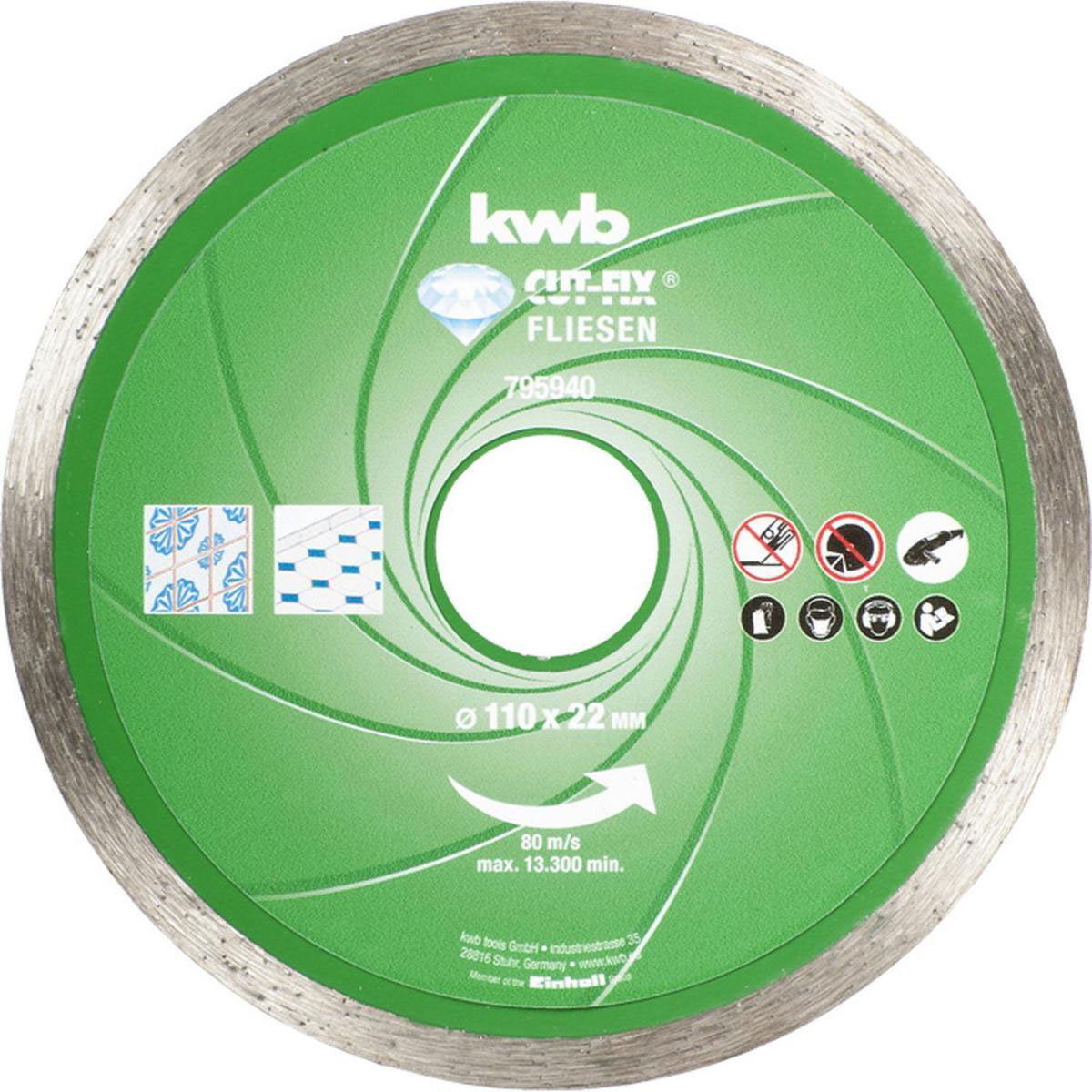 kwb  Trennscheiben Diamant Fliesen Cut Fix Bild 1