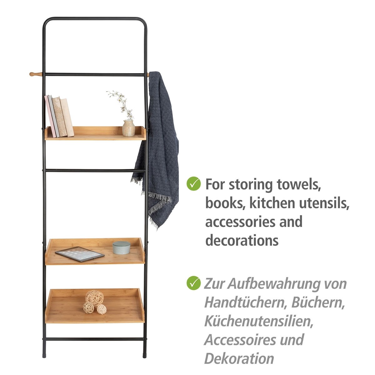 Wenko  Standregal Loft Wohnregal Badezimmerregal aus Bambus Bild 4