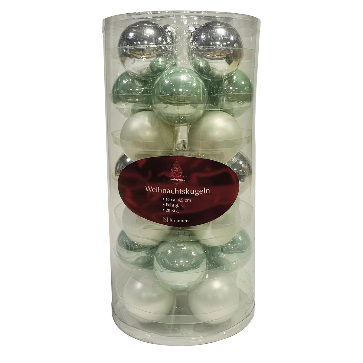 Ambientis Glaskugeln 4,5 cm salbei Mix 28er Box