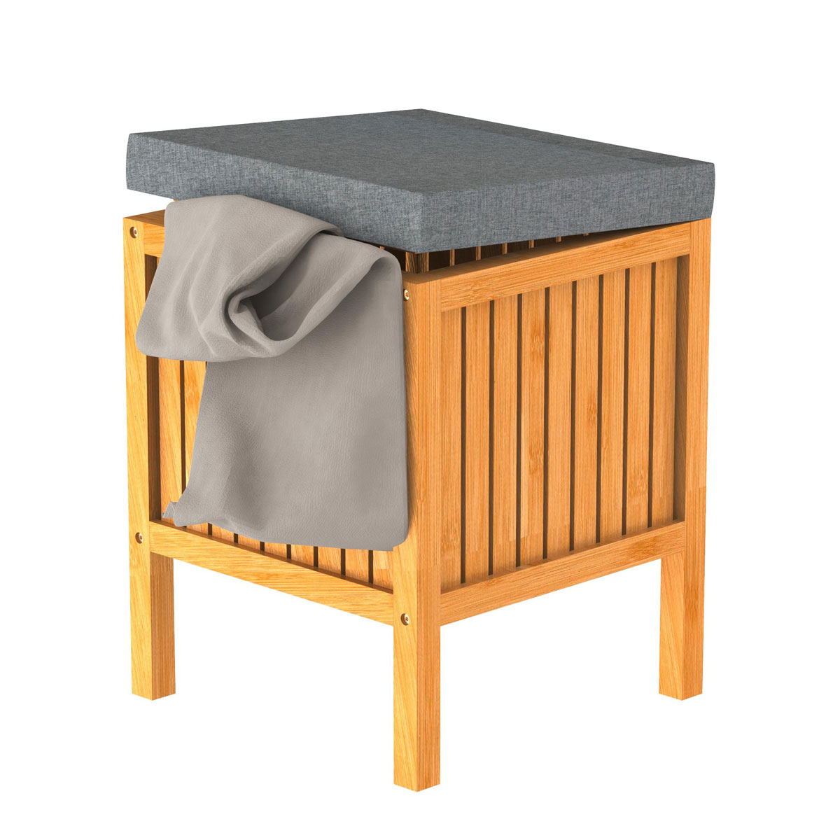 Schütte Bambus Wäschekorb mit Sitzkissen Bild 4