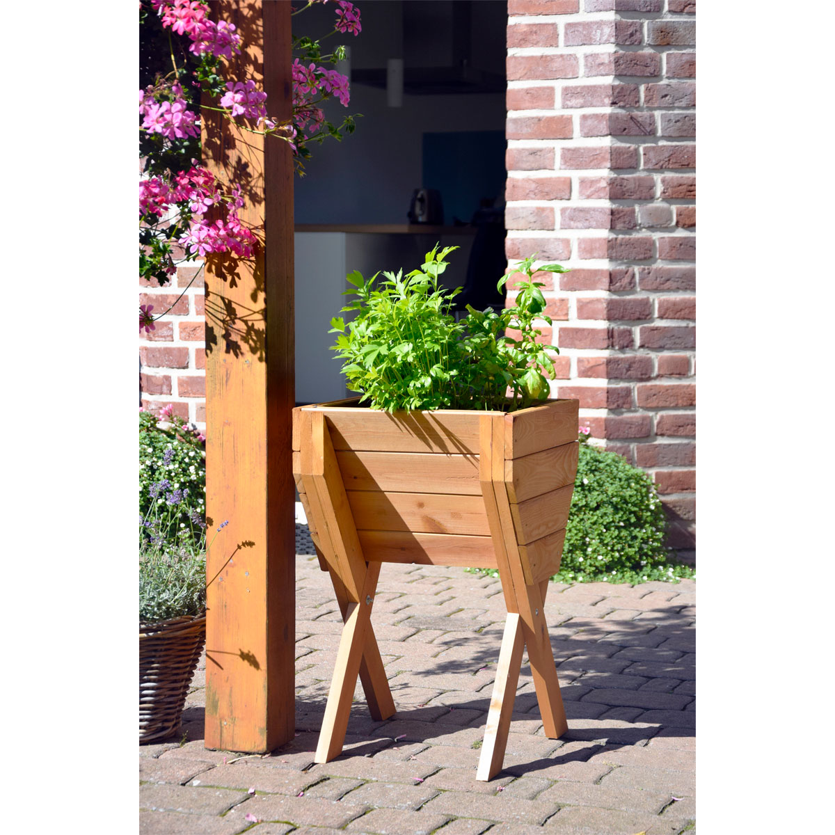 dobar Kleines Hochbeet 39 x 61 x 40 cm braun Bild 4