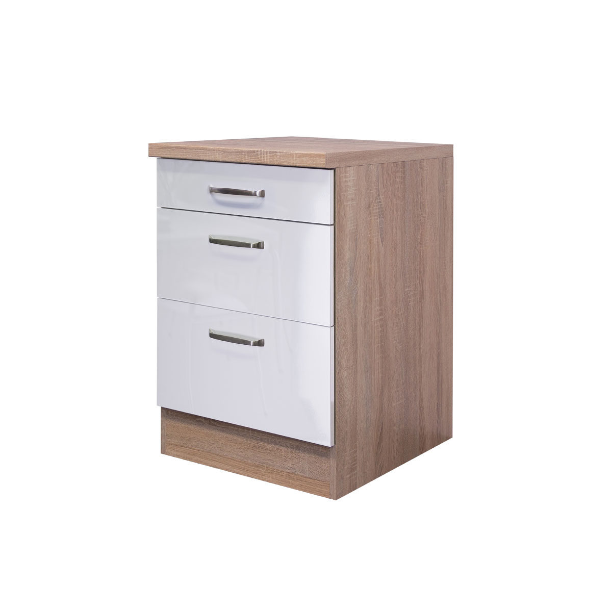 Flex-Well Küchenunterschrank „Valero“ 60x86x60 cm, weiß/Sonoma Eiche