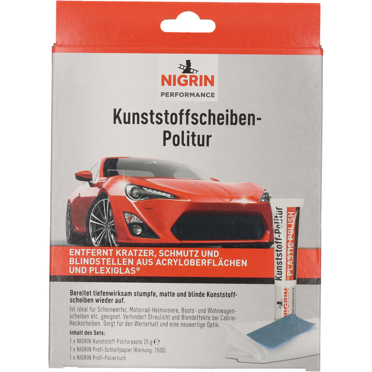 Nigrin  Kunststoff-Scheibenpolitur Set 3-teilig