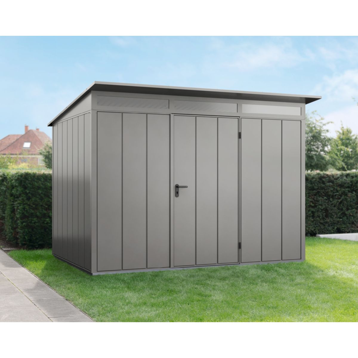 EcoStar  Gerätehaus Elegant-PTyp 3RAL9007 1 flg