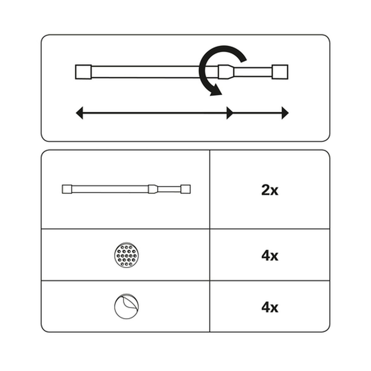 Gardinia Klemmstange Durchmesser 8 mm 60-90 cm weiß Bild 8