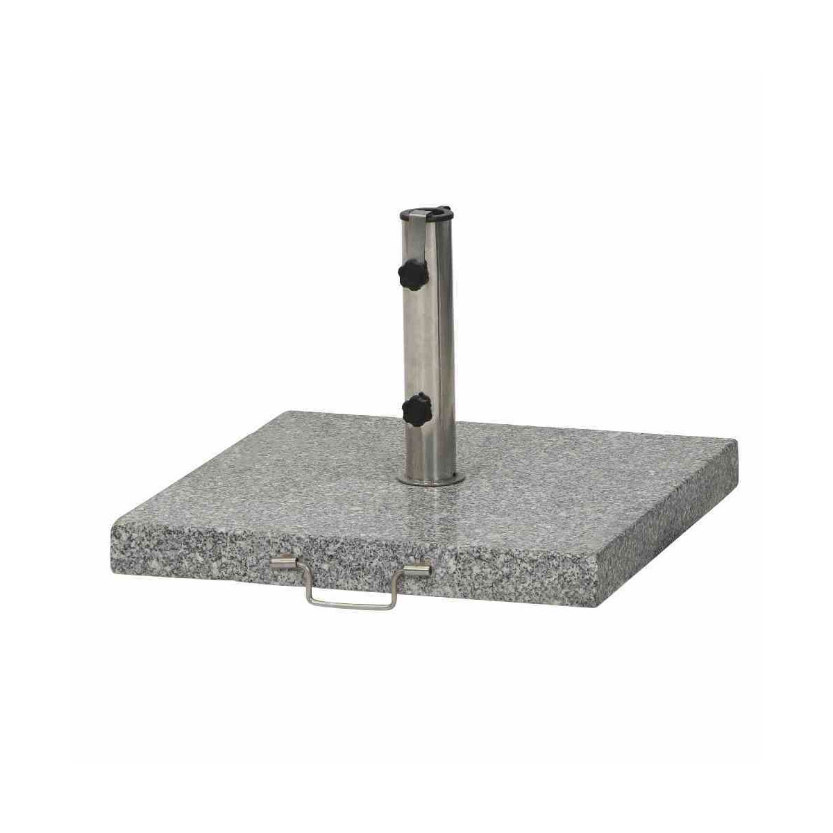 Siena Garden Granit-Schirmständer 45 kg, 54x54x5,5 cm, hellgrau, für Schirmstock-Ø 25-48 mm, inkl. Rollen