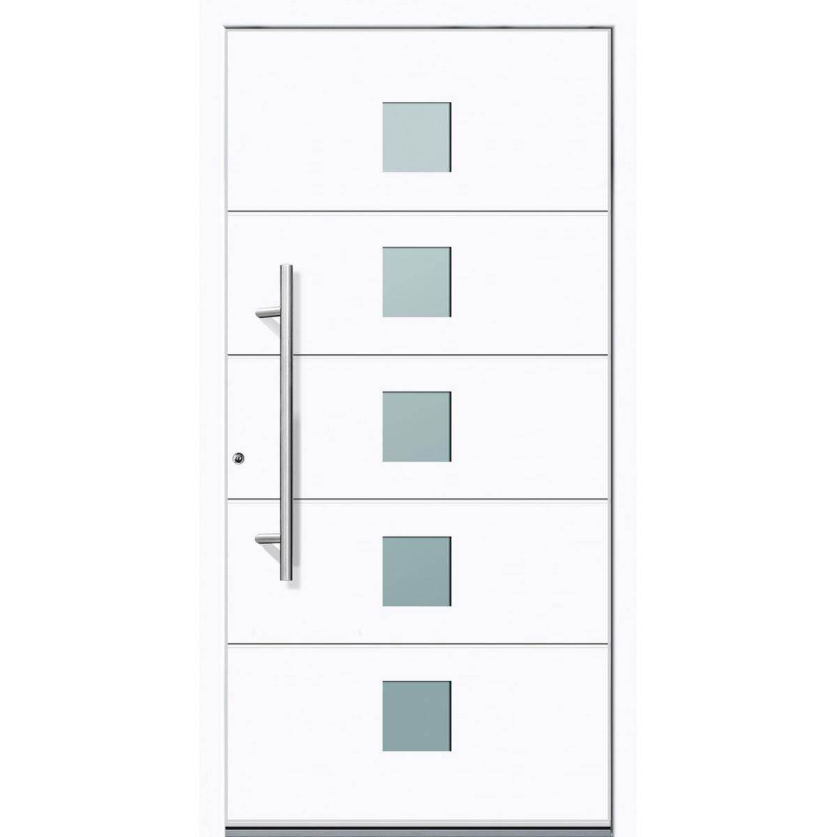 Aluminium Sicherheits-Haustür Tarent Exklusiv 75 mm weiß 110 x 210 cm Anschlag links inkl Griffset