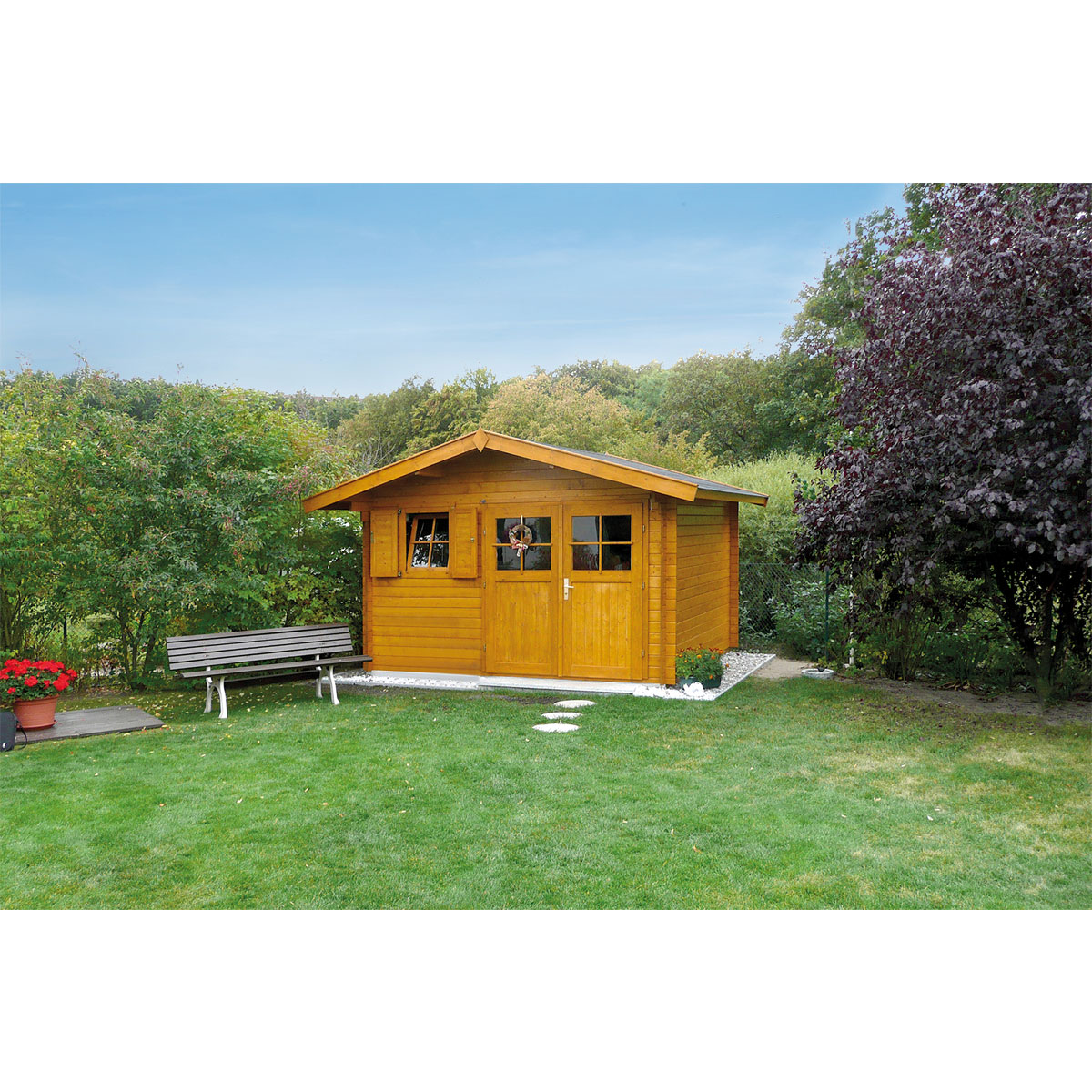 Weka Gartenhaus 109 Größe 2 mit Fußboden 420 x 370 x 262 cm