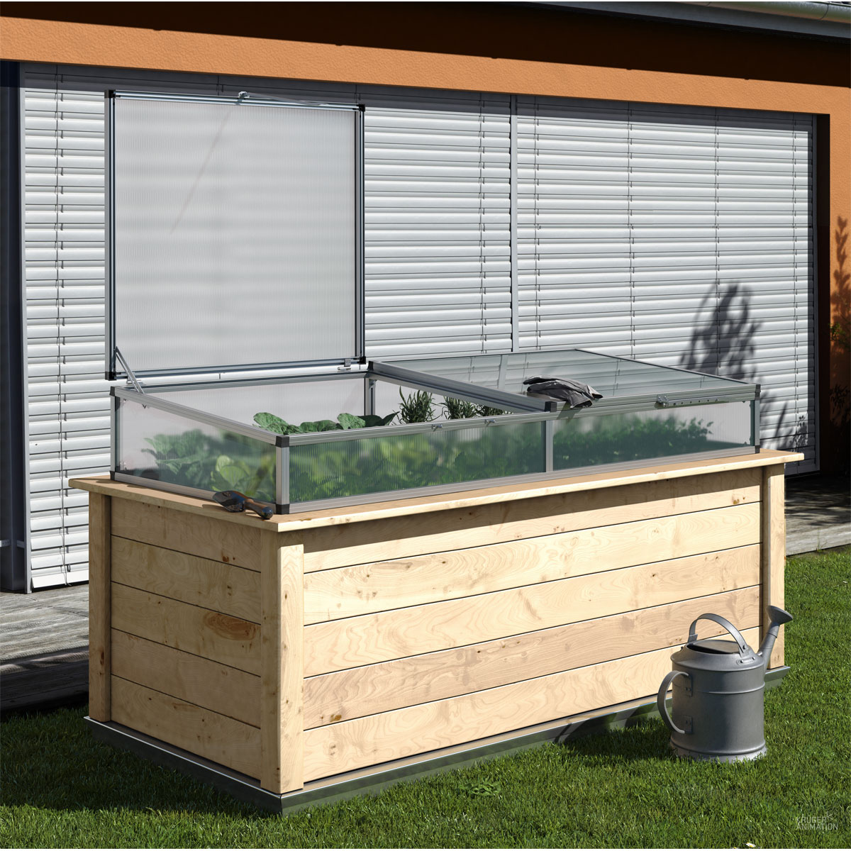 KGT Holz-Hochbeet Woody 210 214 x 79 x 99 cm Bild 2