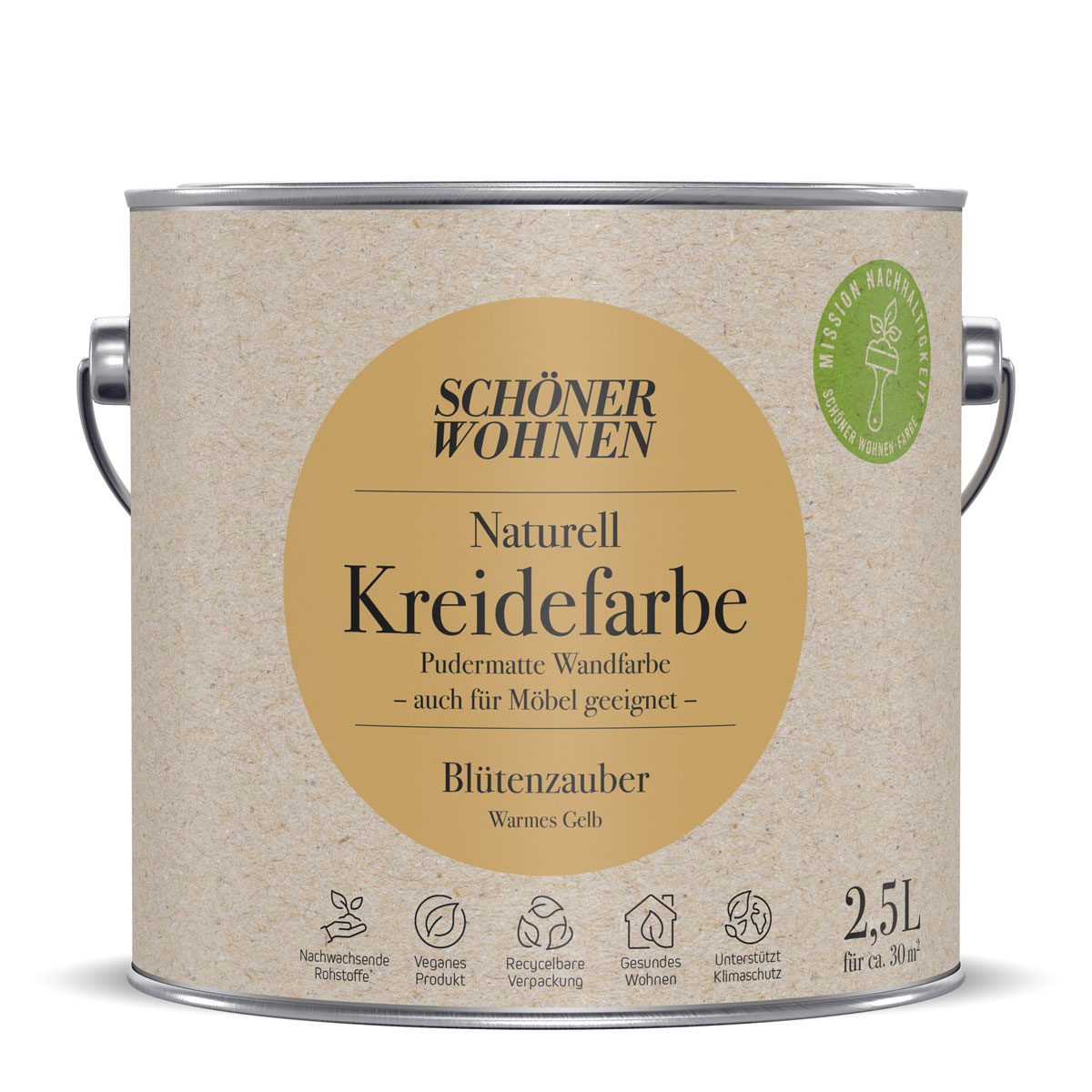 Schöner Wohnen Farbe Naturell Kreidefarbe 2,5 L Blutenzauber