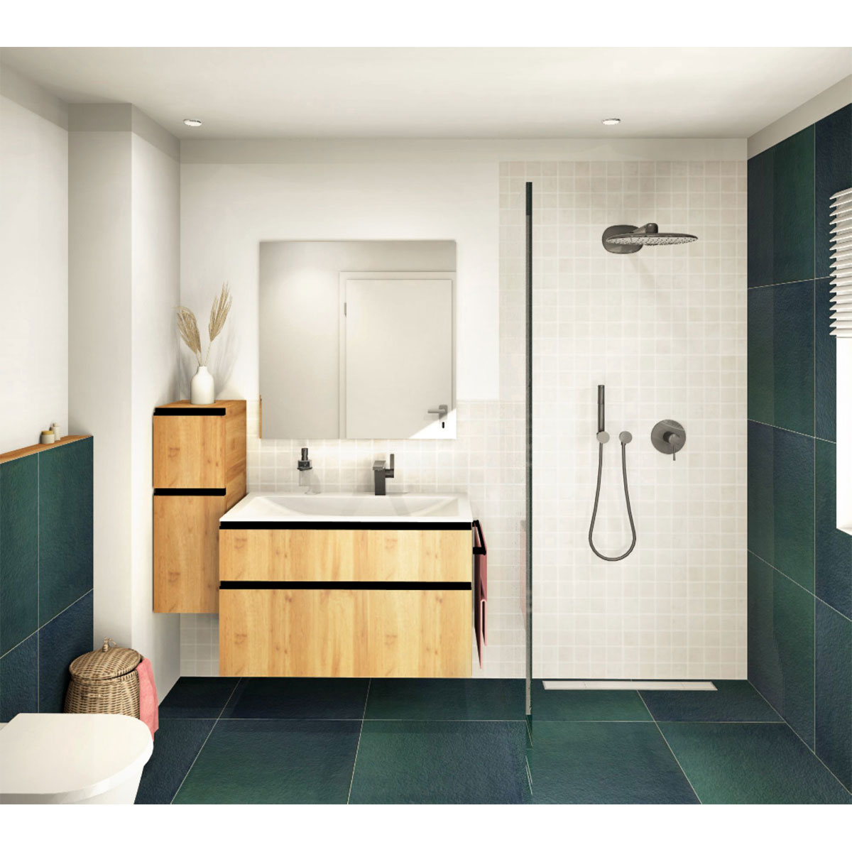 Feinsteinzeug-Fliese Mosaik Atrium Alpha blanco 30 x 30 cm Bild 2