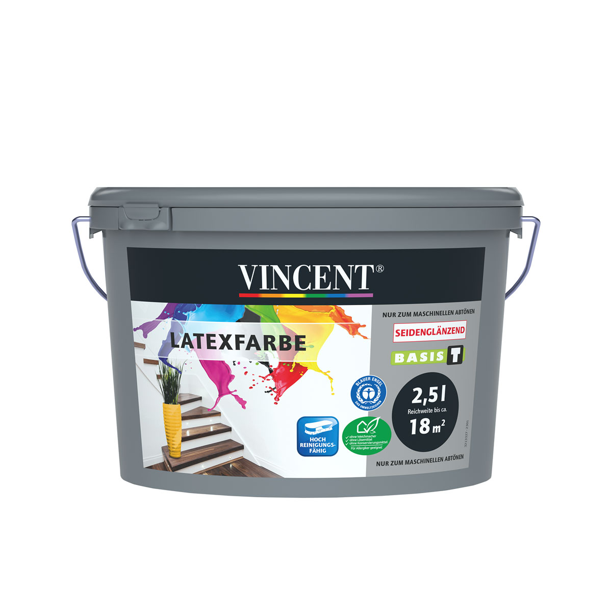 Vincent Wandfarbe Latexfarbe Mix It seidenglänzend 2,5 L
