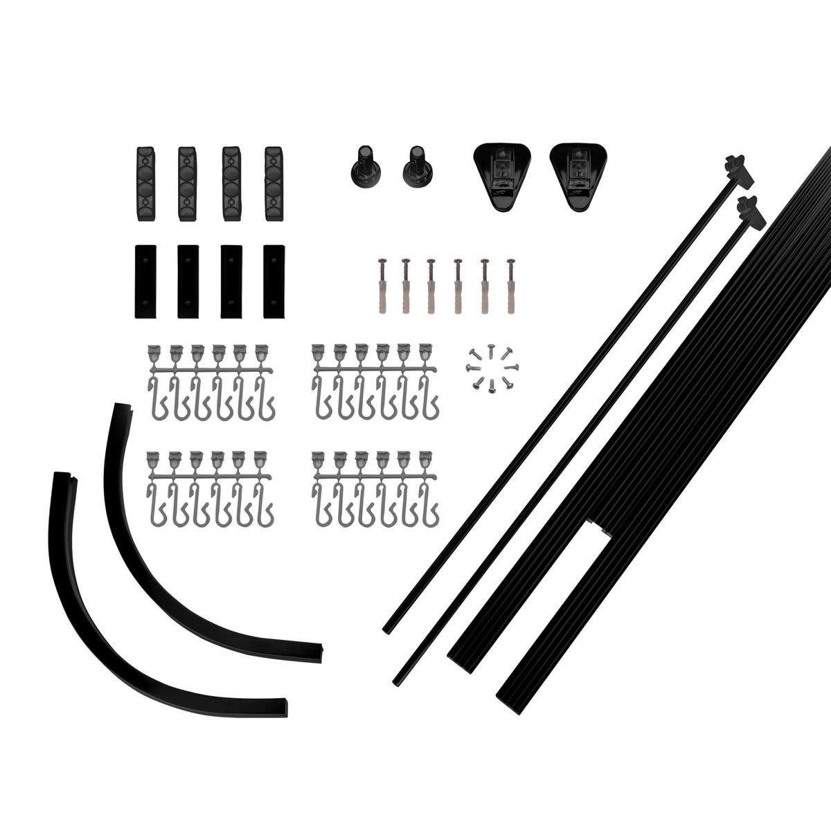 Valblue Universal-Vorhangschiene Bruck, ca. 90x90x90 cm, Farbe: Schwarz matt Bild 2