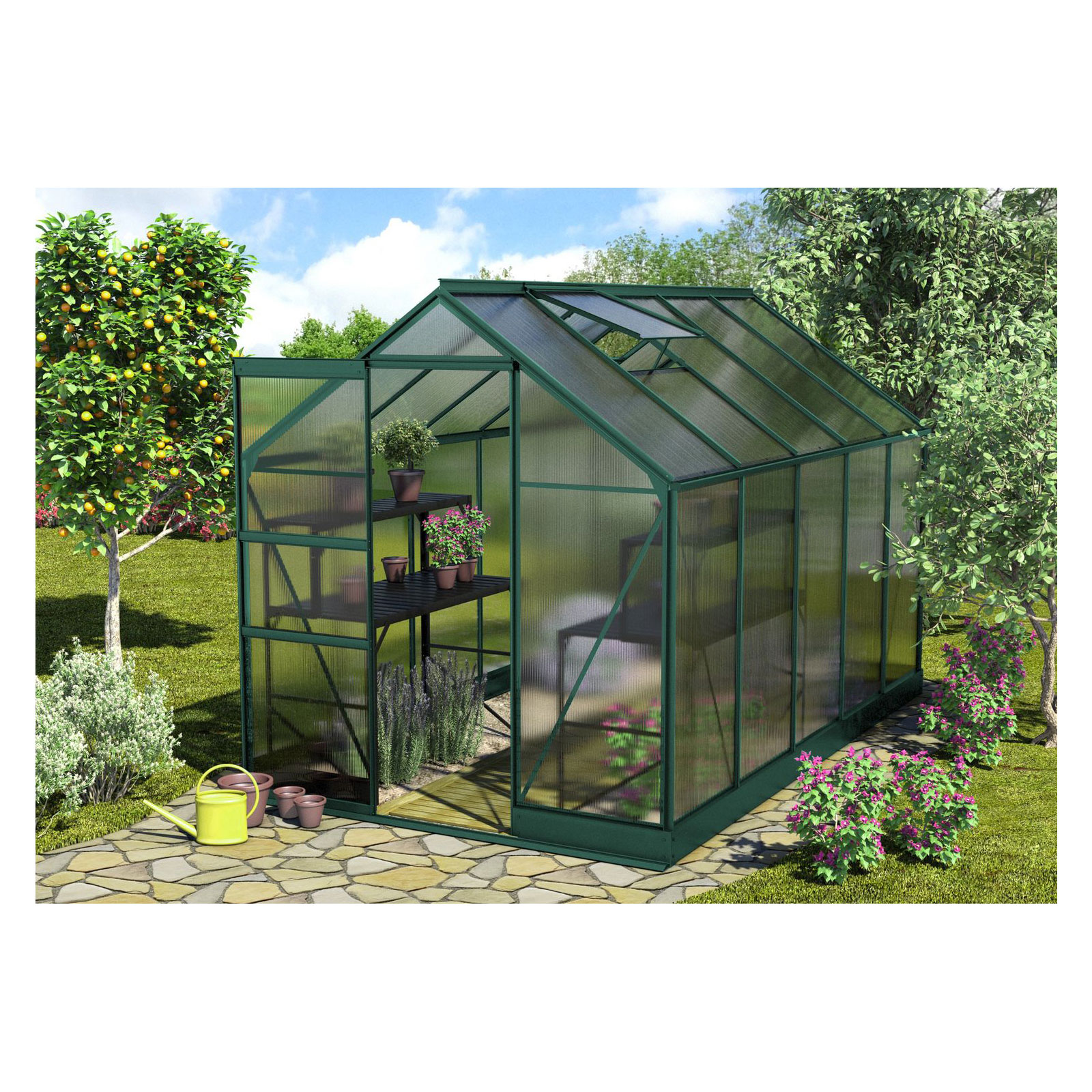 Vitavia Gewächshaus Apollo 6200 6,2m² 4 mm Hohlkammerplatten smaragd