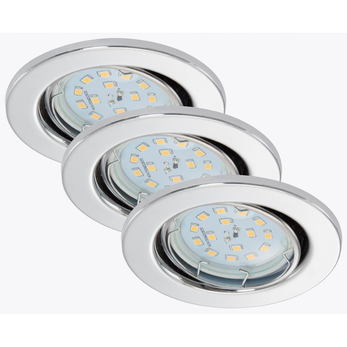 Briloner LED-Einbauleuchten-Set 8,6 x 7 cm chrom