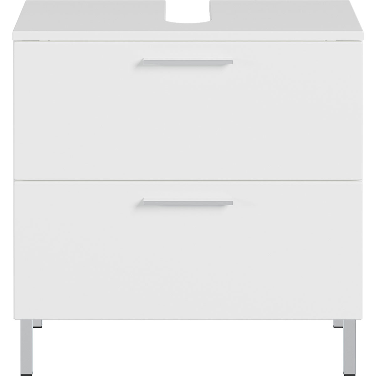 Waschbeckenunterschrank weiß Supermatt 2 Schubladen 60 x 60 x 35 cm |  K000065118