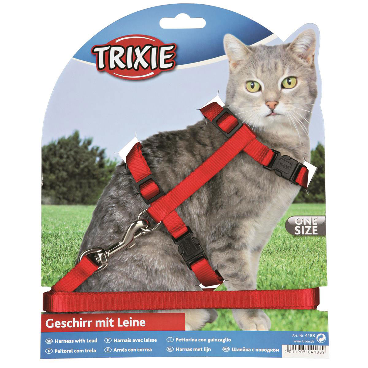 Trixie  Katzengeschirr mit Leine 26-43 cm / 10 mm Leine 1,20 m
