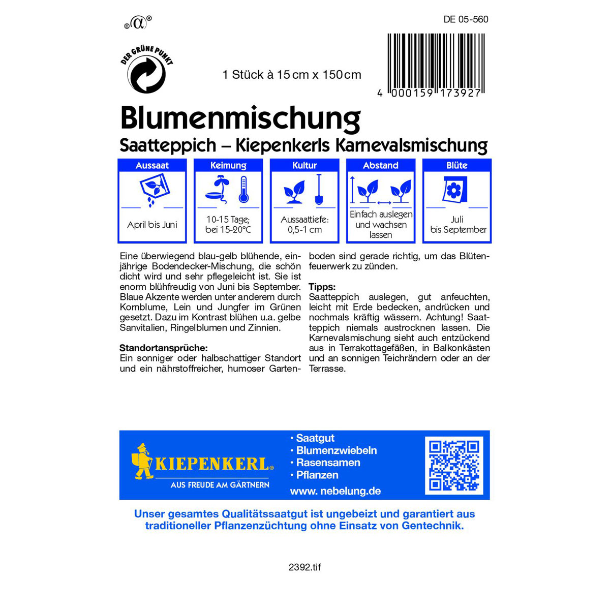 Kiepenkerl Blumenmischung Karnevalsmischung Saatteppich Bild 3