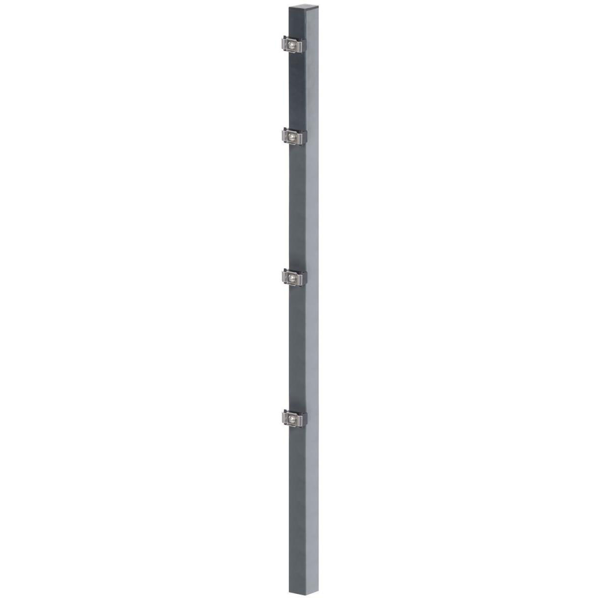 GAH Alberts Zaunpfosten inkl Klemmlasche anthrazit m Zubehör 60 x 40/2000 mm