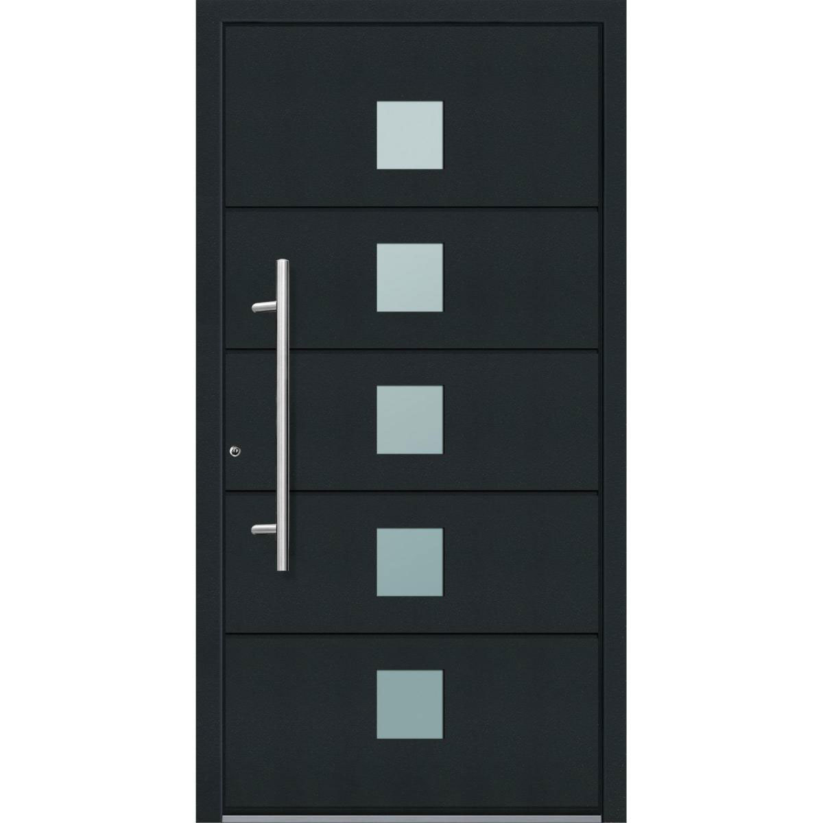 Aluminium Sicherheits-Haustür Tarent Exklusiv 75 mm anthrazit 100 x 210 cm Anschlag links inkl Griffset