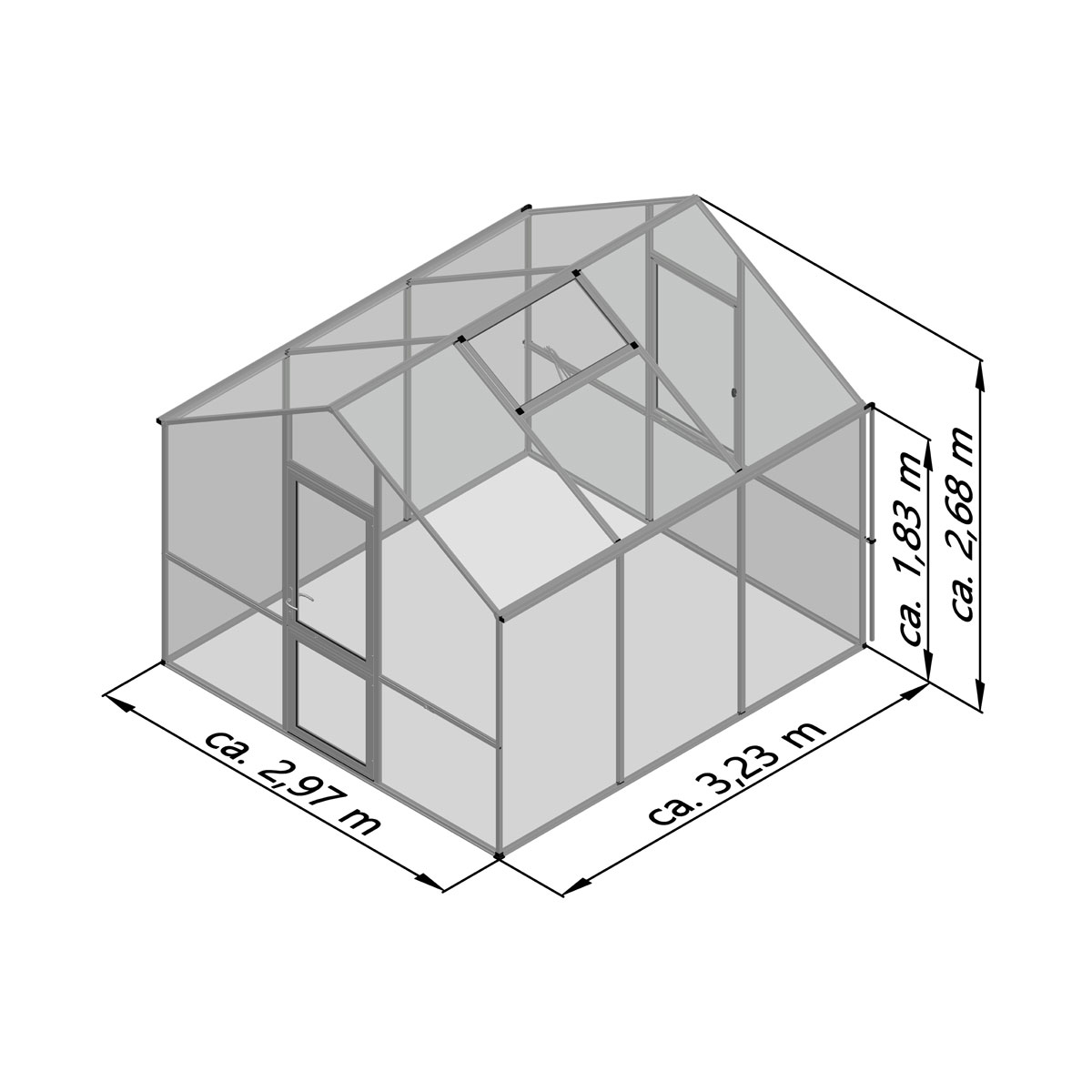 KGT Gewächshaus Lilie III 9,6m² grün Bild 8