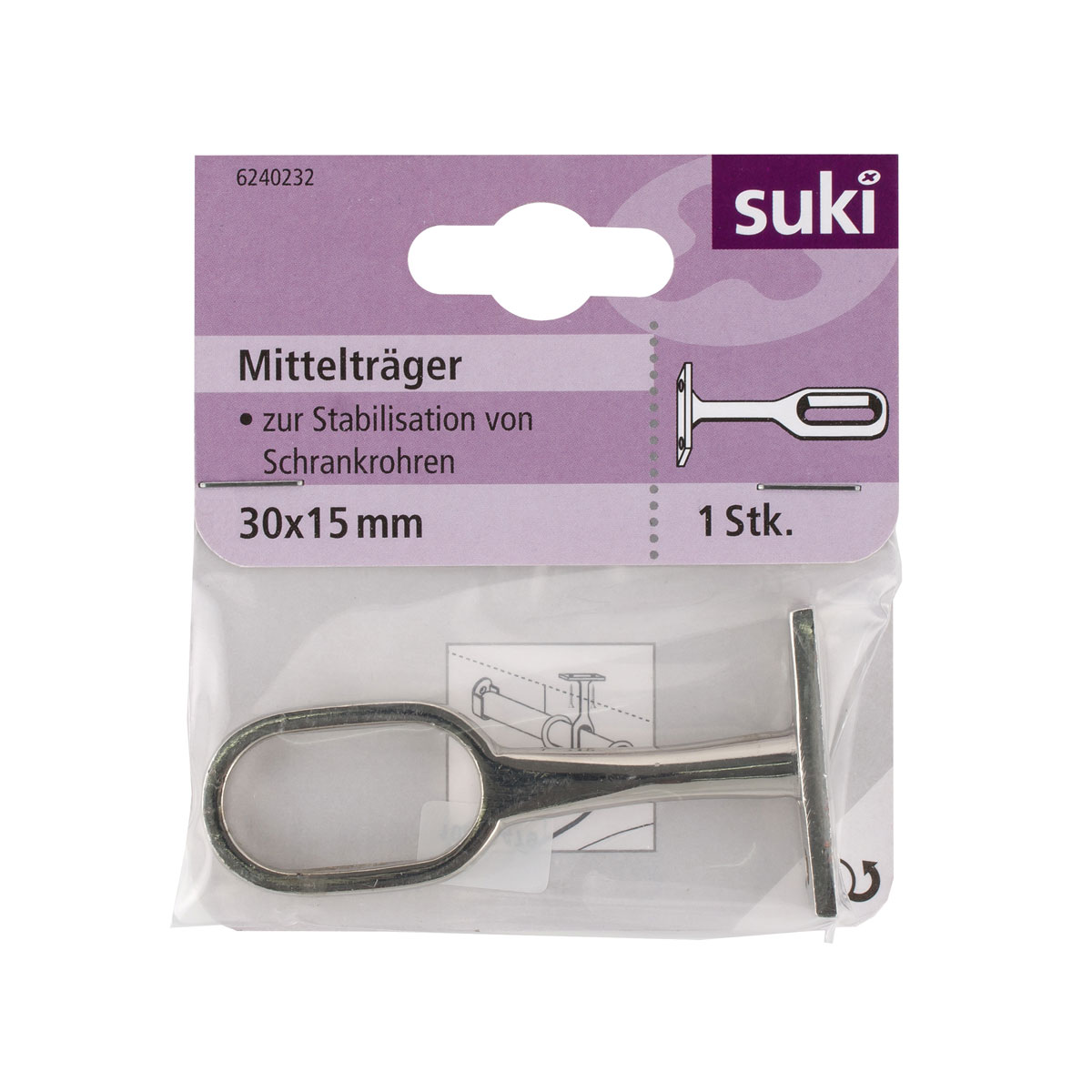 Suki Mittelhalter Durchmesser 3 cm oval silber Bild 1