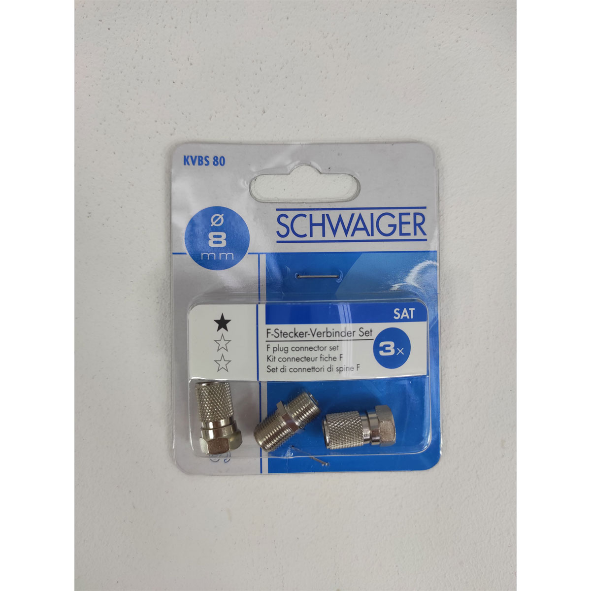 Schwaiger F-Verbinder-Set für 8 mm 3-teilig Bild 1