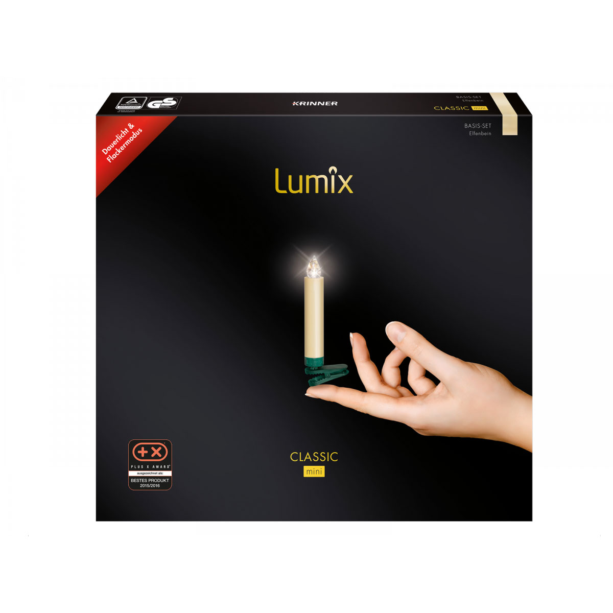 Krinner Christbaumkerzen LED Lumix Classic Mini Basis 12er Set Bild 8