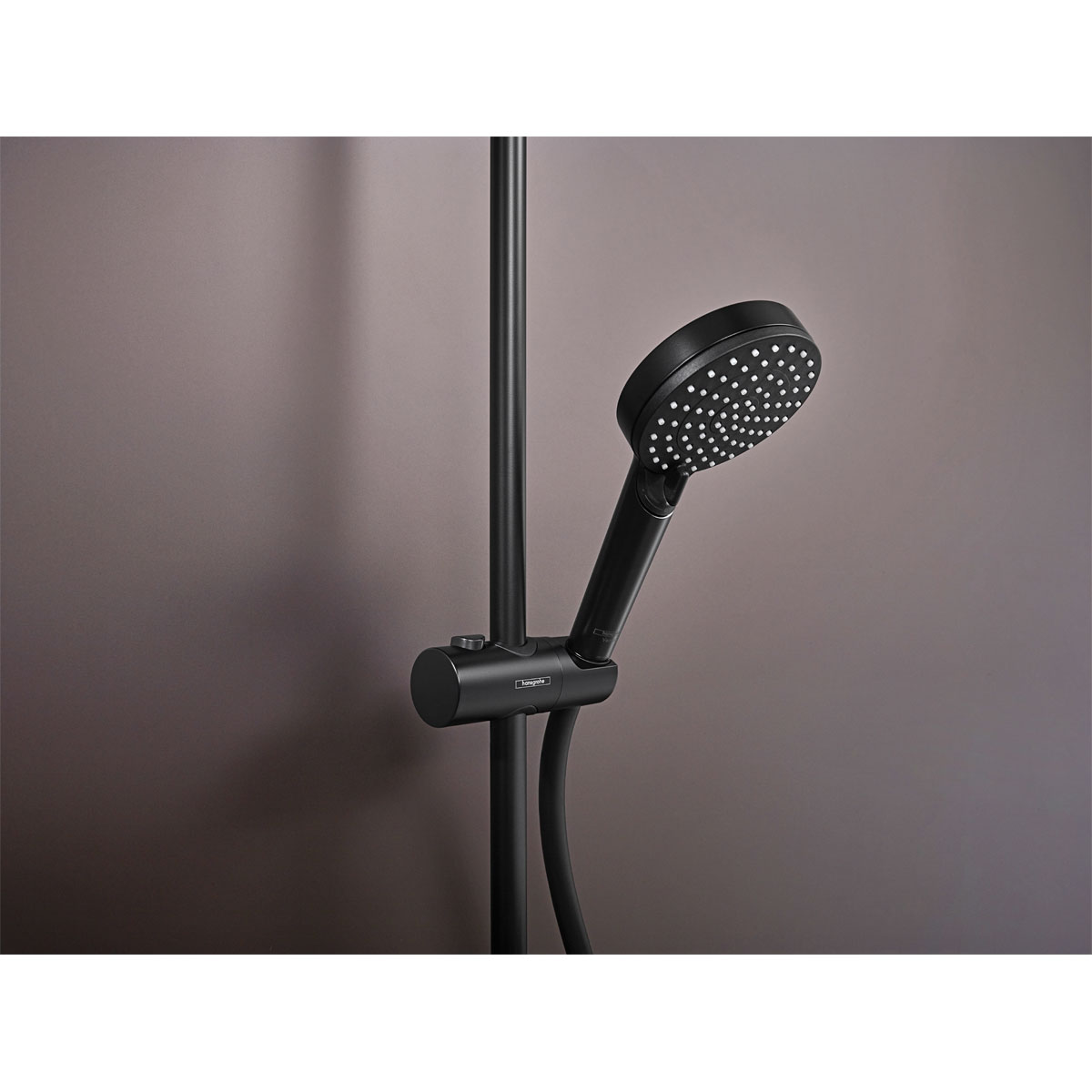 Hansgrohe Duschsystem Vernis Shape mit Thermostat mattschwarz Bild 3