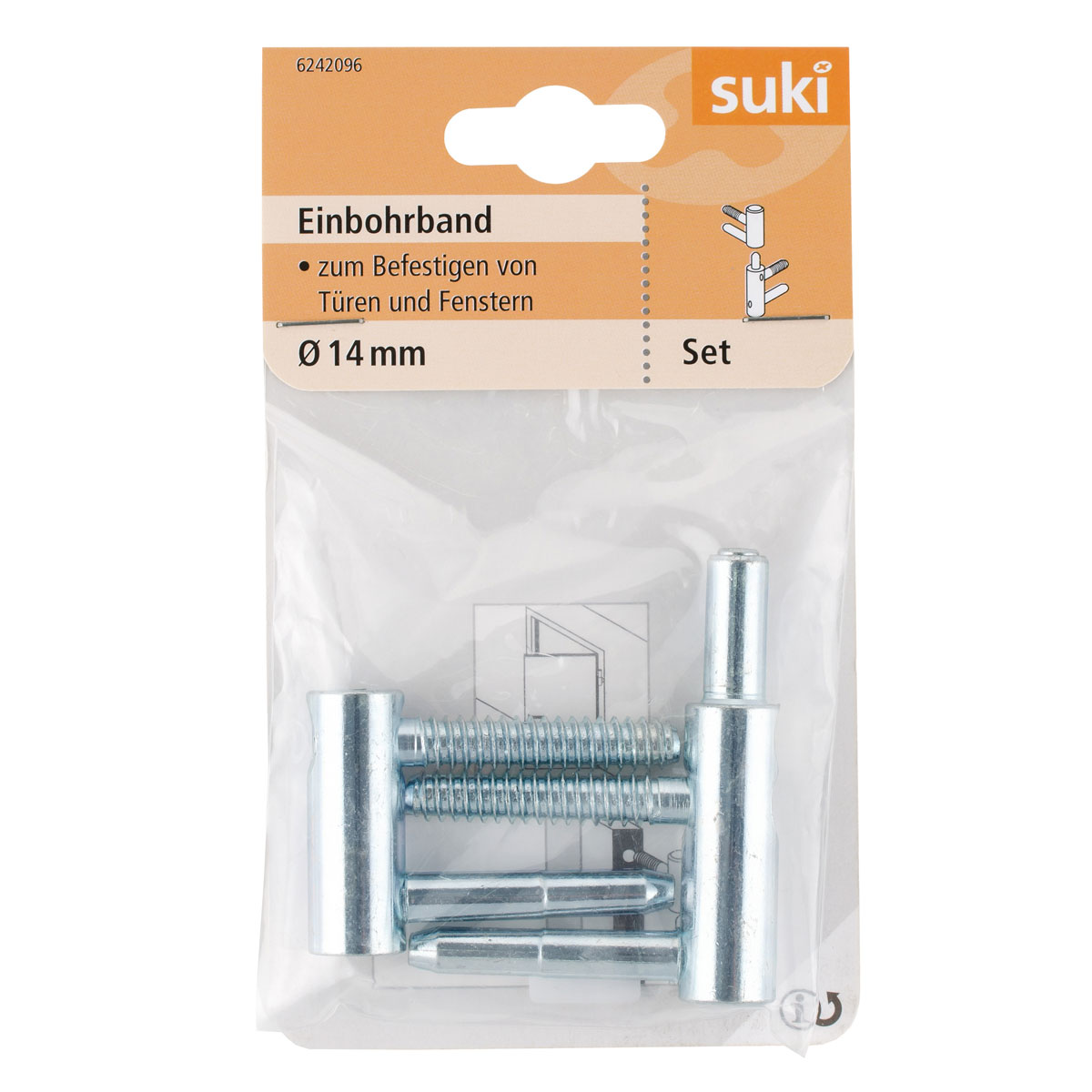 Suki Einbohrband Stahl Durchmesser 1,4x Durchmesser 0,79 x 4 cm verzinkt