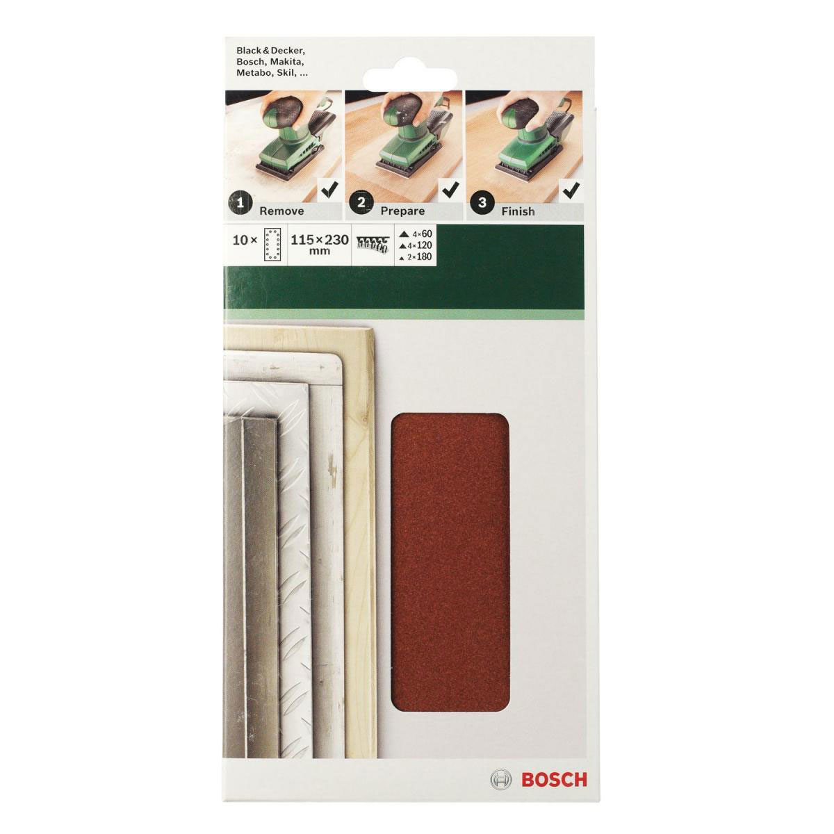 Bosch  DIY Schleifblatt 23 cm G120 Klett 10 Stück Bild 4