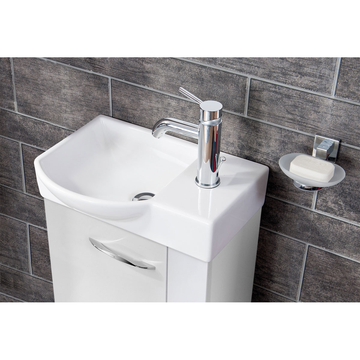 Fackelmann Keramik-Waschbecken für Gäste-WC 45 x 11 x 32 weiß Bild 2