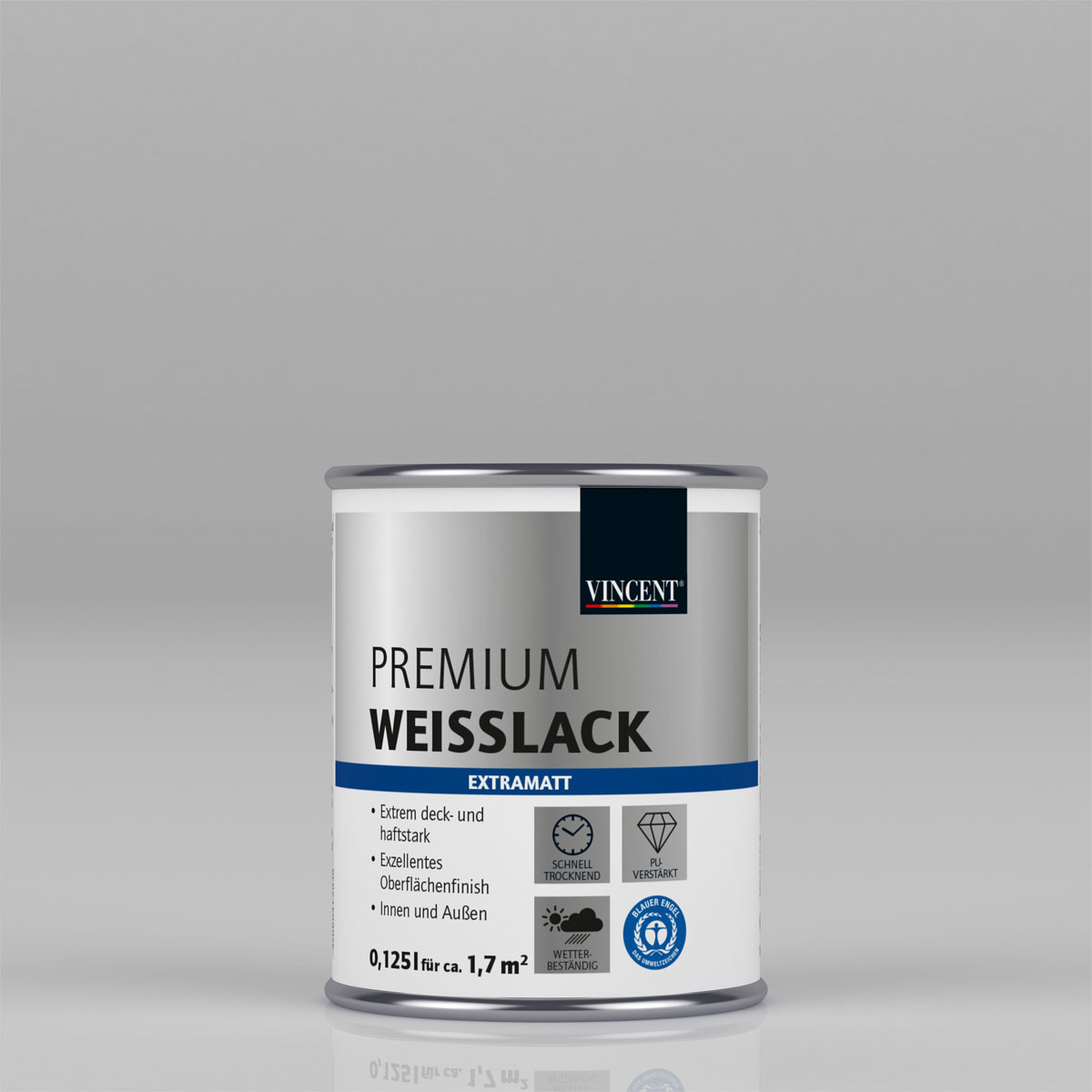 Vincent Premium Weißlack RAL 9001 Cremeweiß extramatt 125 ml