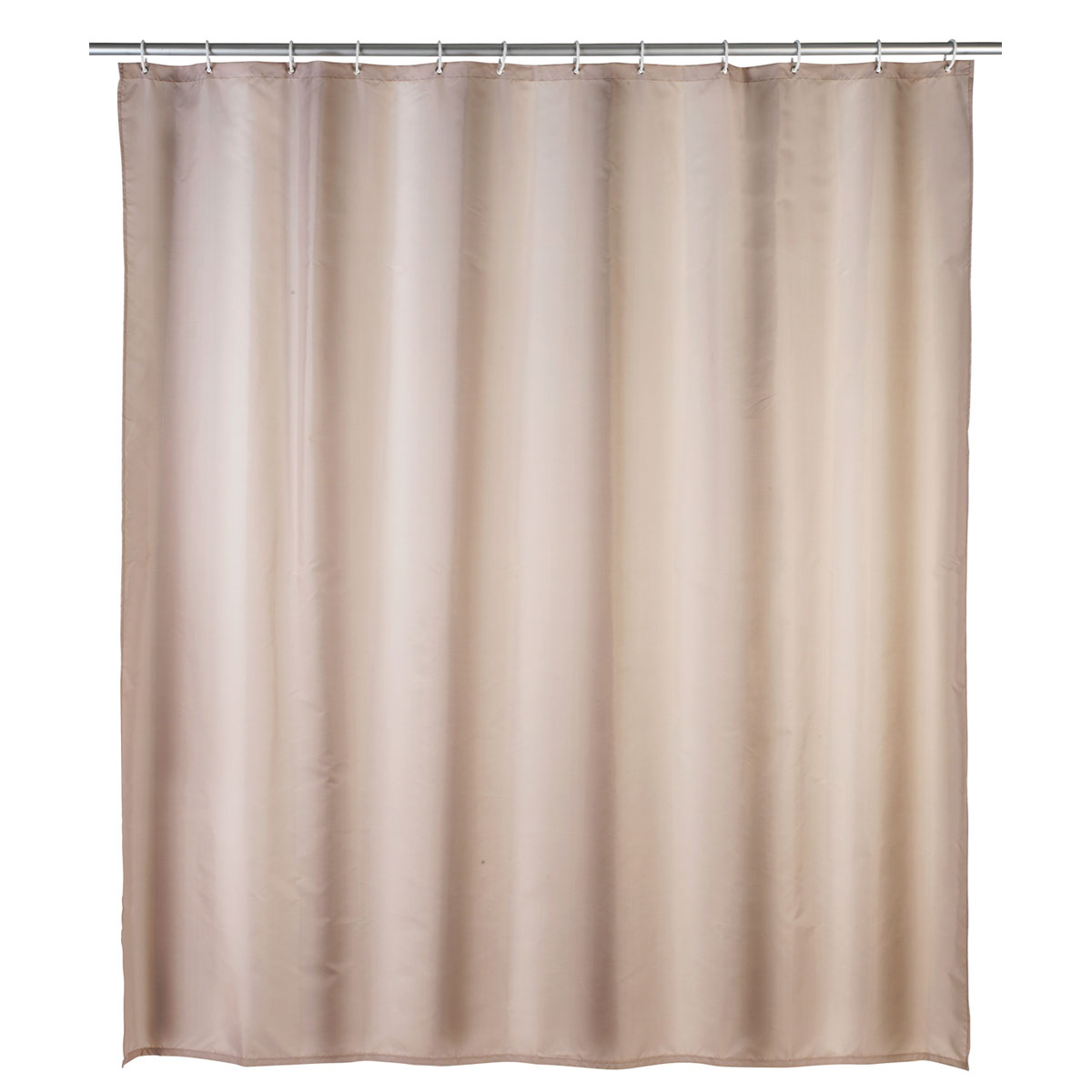 Wenko Anti-Schimmel Duschvorhang Uni Beige Textil Polyester 180 x 200 cm waschbar