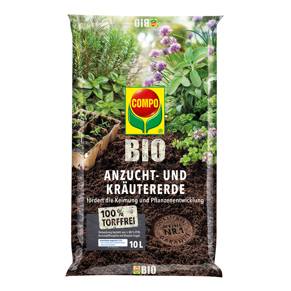 Compo Bio Anzucht- und Kräutererde torffrei 10 L