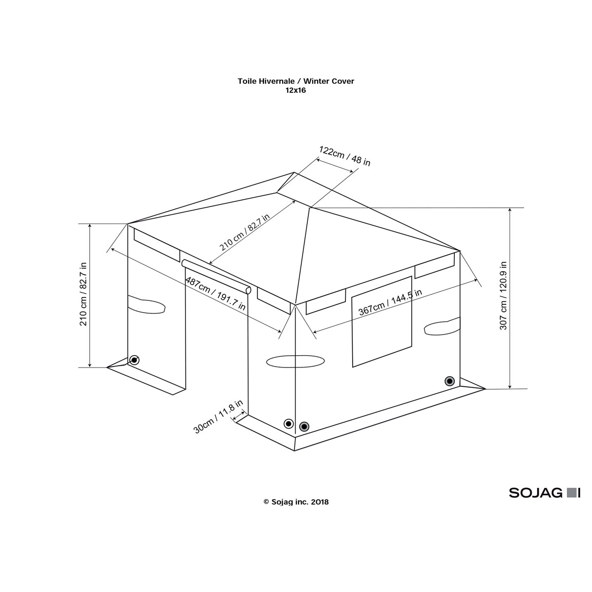 Sojag Winterabdeckung für 1216 Modelle  Grau Bild 11