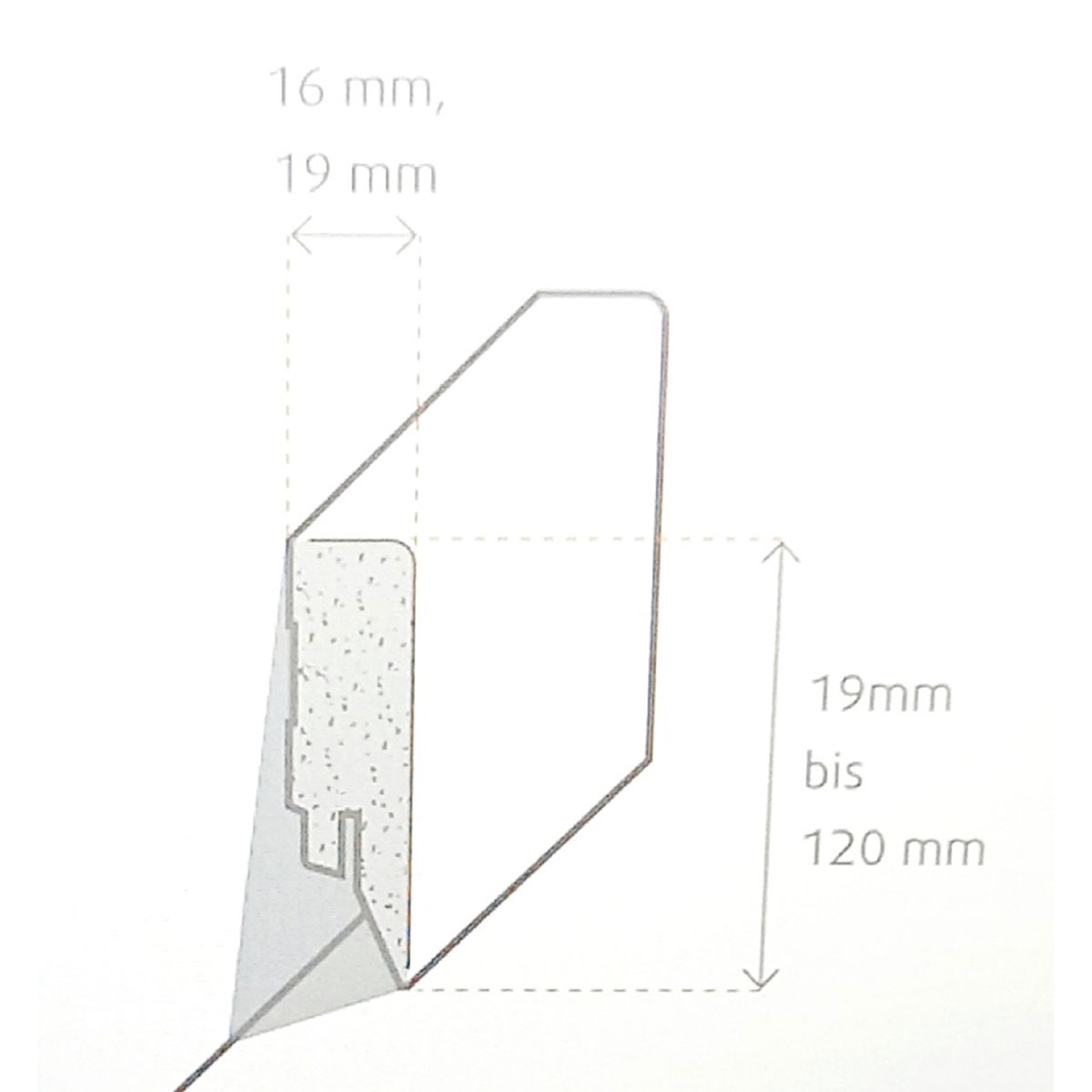 Sockelleiste Topline 4 x 1,6 x 250 cm weiß Bild 2