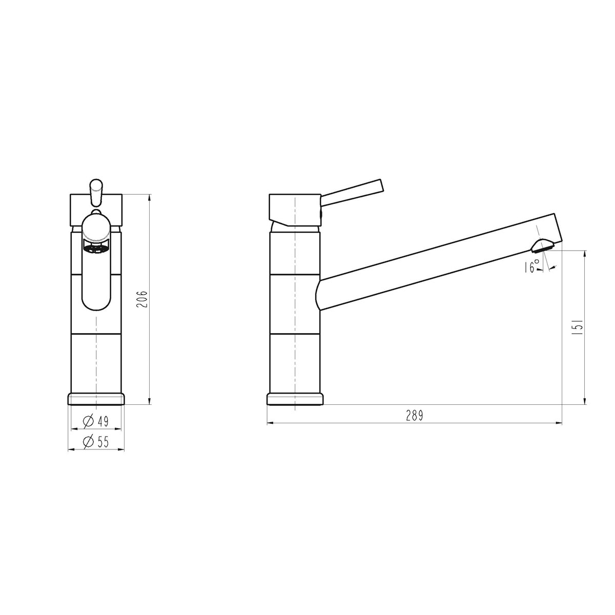 Spültischarmatur Unicorn Niederdruck chrom Bild 2