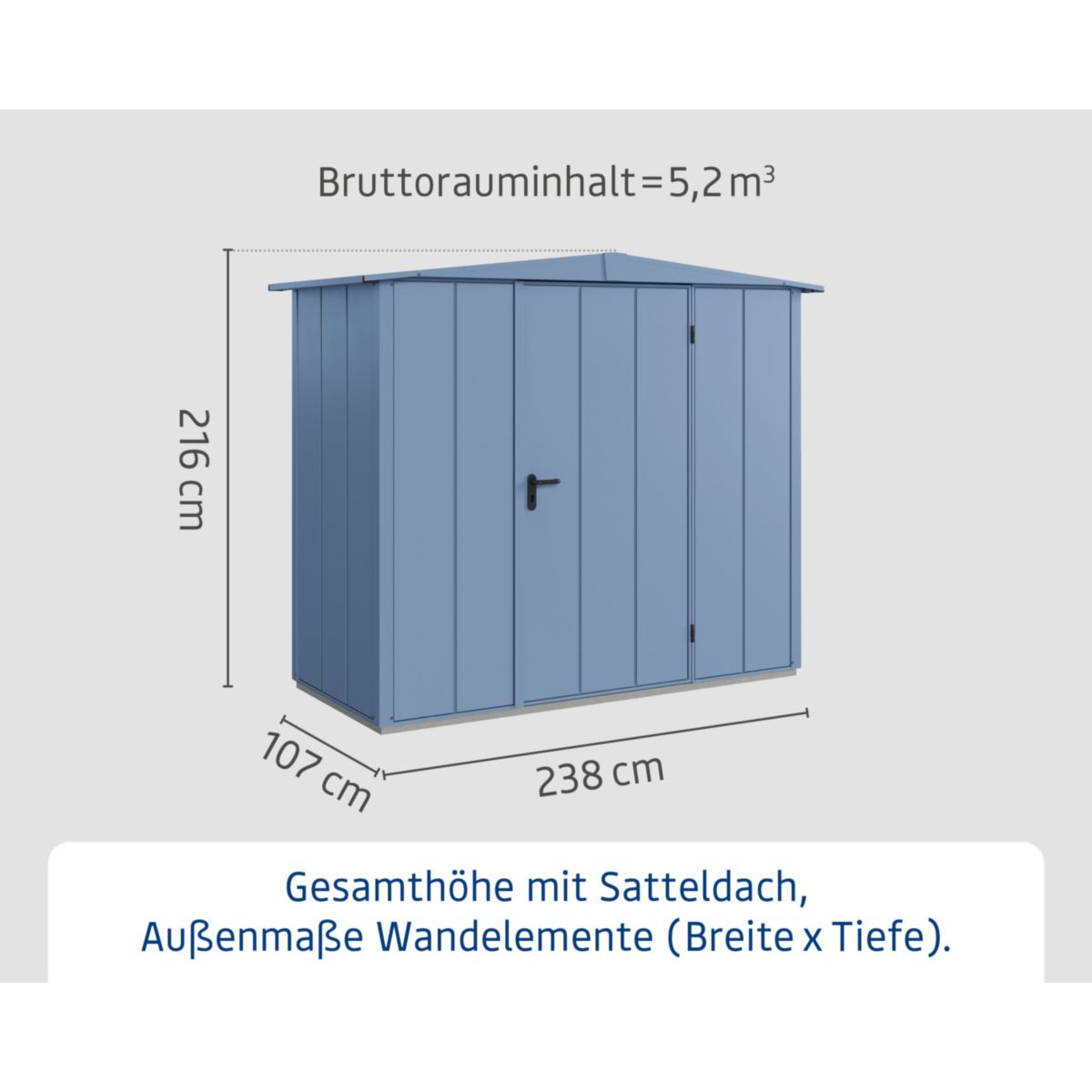 EcoStar  Gerätehaus Elegant-STyp 1RAL5014 1 flg Bild 3