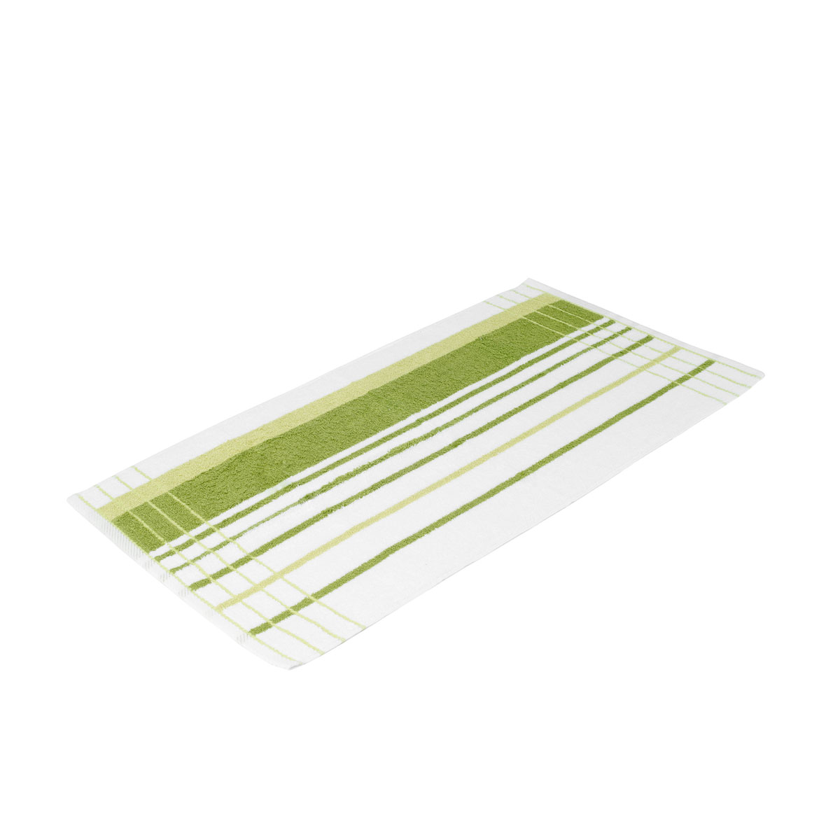 Handtuch Berlin Streifen 50 x 100 dunkelgrün/ limone