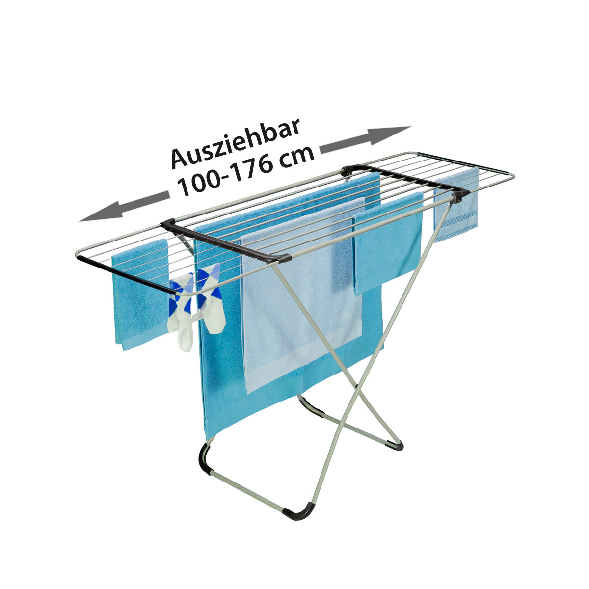 Metaltex Wäschetrockner Corfu 100/176 x 98 x 56 cm silber Bild 1