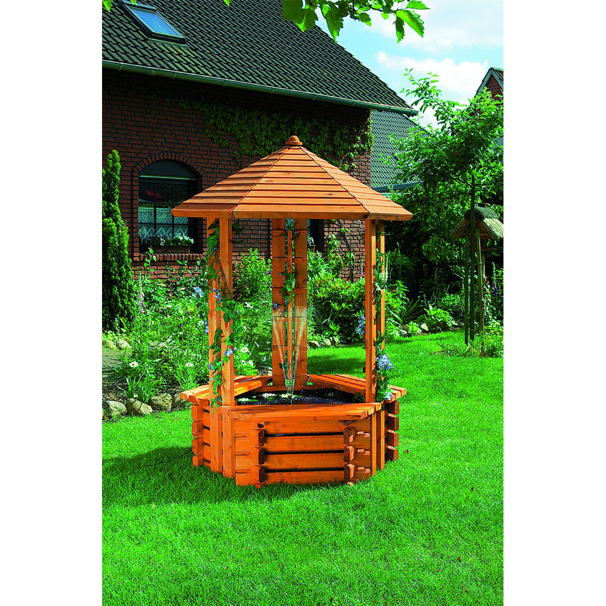 Zierbrunnen Westerwald mit Pumpe undEinsatz B135xT135xH192cm K