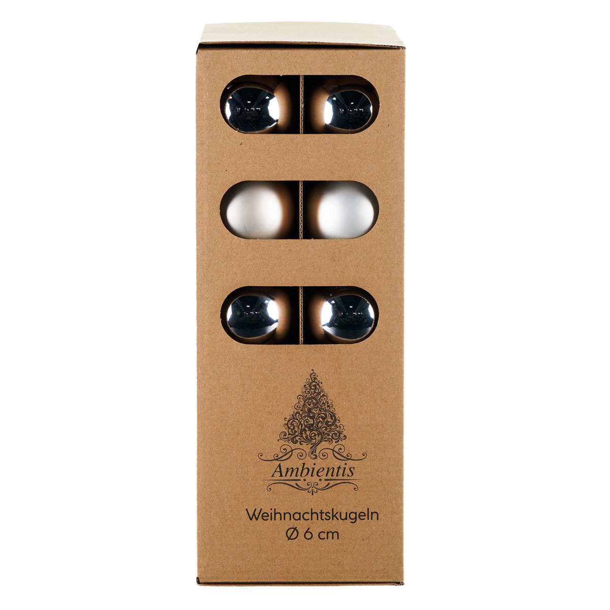 Ambientis Glaskugeln 6 cm silber weiß Mix Bild 4