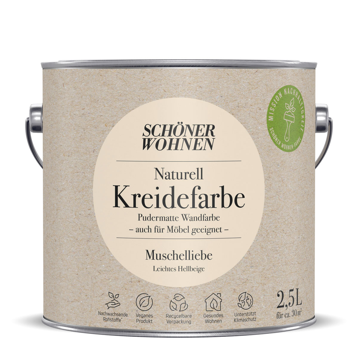 Schöner Wohnen Farbe Naturell Kreidefarbe 2,5 L Muschelliebe
